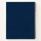 Carnet Personnalisé Elegant Navy Blue Gratitude (Dos)