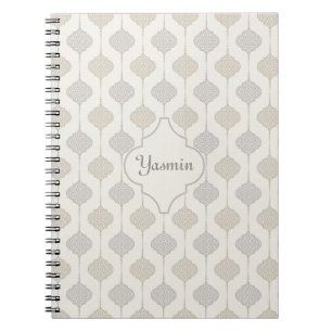Carnet Personnalisé Elégant Neutre Arabesque