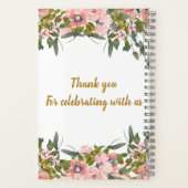 Carnet Personnalisé Élégant Rose Floral Verdure Mariage F (Verso)