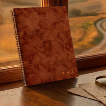 Carnet personnalisé en ambre doré avec monogramme