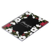 Carnet personnalisé en fleurs d'anémones rouges (Côté gauche)