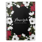 Carnet personnalisé en fleurs d'anémones rouges (Devant)