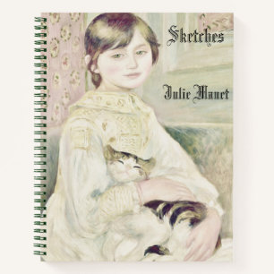 Carnet Personnalisé "Enfant avec chat" par Renoir Name Sk
