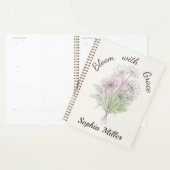 Carnet personnalisé Fleur de Cosmos botanique nom (Devant avec enveloppe)