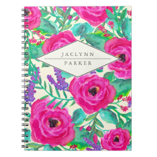 Carnet personnalisé floral frais