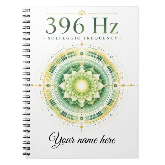 Carnet personnalisé Fréquence Solfège 396 Hz (Devant)