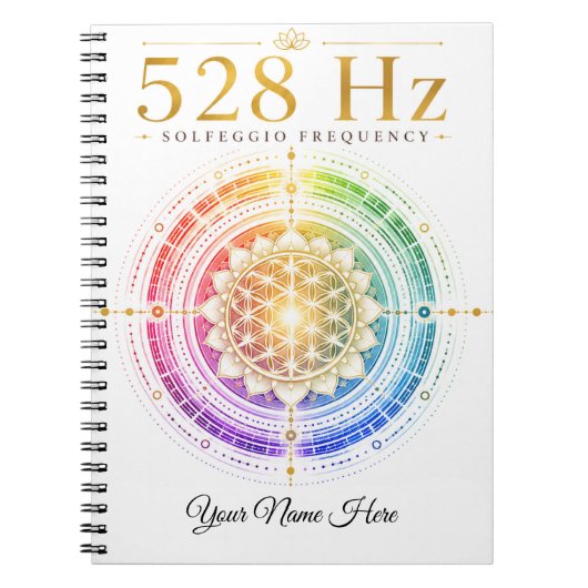 Carnet personnalisé Fréquence Solfeggio 528 Hz  (Devant)