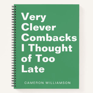 Carnet Personnalisé Funny Snarky Citation Humour Vert