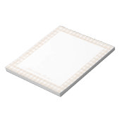 Carnet personnalisé gingham beige (Tourné)