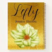 Carnet Personnalisé Gold à gauche Nom Floral Filles Cadea (Dos)
