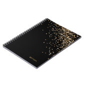 Carnet personnalisé Gold Black Confetti (Côté gauche)