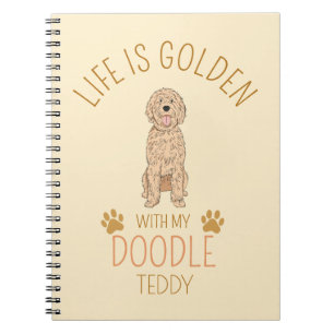 Carnet personnalisé Golden Doodle avec nom de l'an
