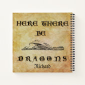 Carnet Personnalisé Ici Il Y A Des Dragons (Dos)