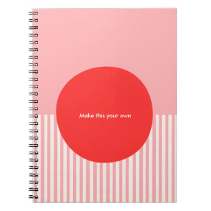 Carnet PERSONNALISÉ Inspiré par Bauhaus Rouge et Rose