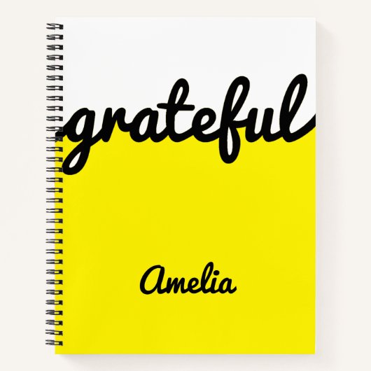 Carnet Personnalisé Jaune Jaune Noir et Blanc (Devant)