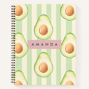 Carnet Personnalisé Kawaii Avocado Motif
