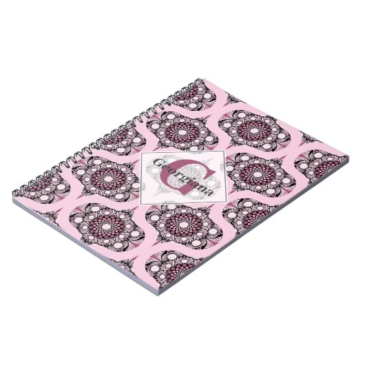 Carnet Personnalisé les années 70 Rose Dusky Cherry Bloss (Côté gauche)