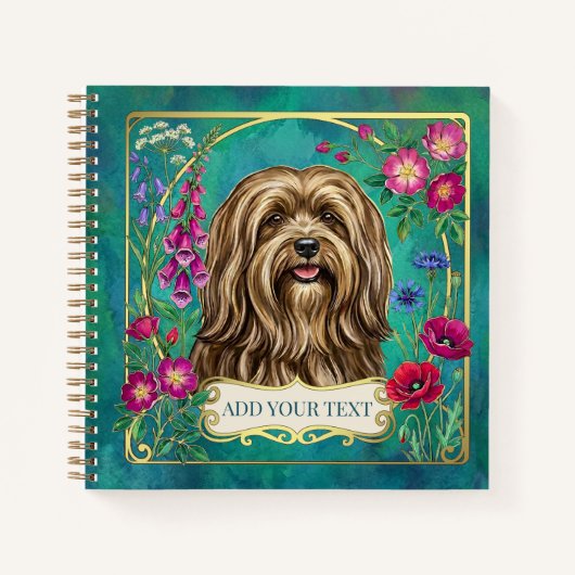 Carnet personnalisé Lhasa Apso doré (Devant)