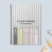 Carnet Personnalisé Llamas Rétro de Couleurs Migno