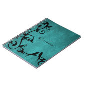 Carnet personnalisé Lovebirds turquoise (Côté gauche)