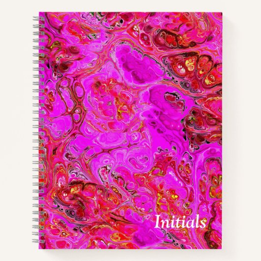 Carnet personnalisé Magenta Marble Swirl (Devant)