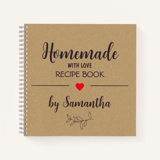 Carnet personnalisé maison avec recettes d'amour (Devant)