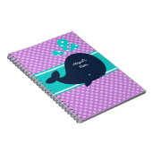 Carnet personnalisé Marine Blue Whale on Dots (Côté Droit)
