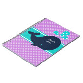 Carnet personnalisé Marine Blue Whale on Dots (Côté gauche)