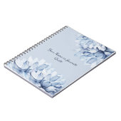 Carnet Personnalisé Moderne Floral Dusty Bleu (Côté gauche)