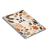 Carnet Personnalisé Monogramme Automne Floral (Côté Droit)