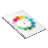 Carnet Personnalisé Monogramme Moderne Modèle coloré (Côté Droit)