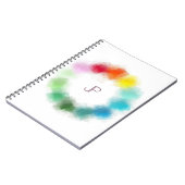 Carnet Personnalisé Monogramme Moderne Modèle coloré (Côté gauche)