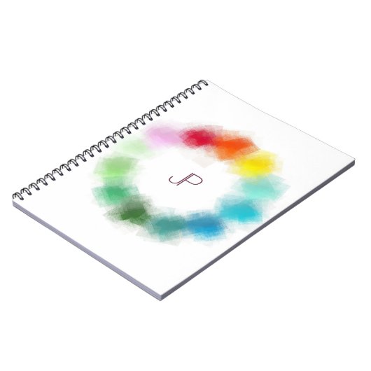 Carnet Personnalisé Monogramme Moderne Modèle coloré (Côté gauche)