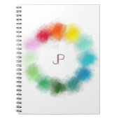 Carnet Personnalisé Monogramme Moderne Modèle coloré (Devant)