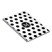 Carnet Personnalisé Monogramme Pois noir et blanc (Côté Droit)