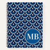 Carnet personnalisé Motif à échelle de poisson ble (Devant)
