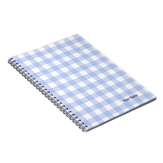 Carnet PERSONNALISÉ motif Gingham Bleu (Côté Droit)