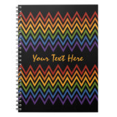 Carnet personnalisé Motif Rainbow Chevron (Devant)