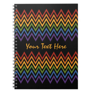 Carnet personnalisé Motif Rainbow Chevron