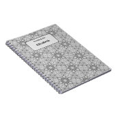 Carnet personnalisé motif transparent noir et blan (Côté Droit)