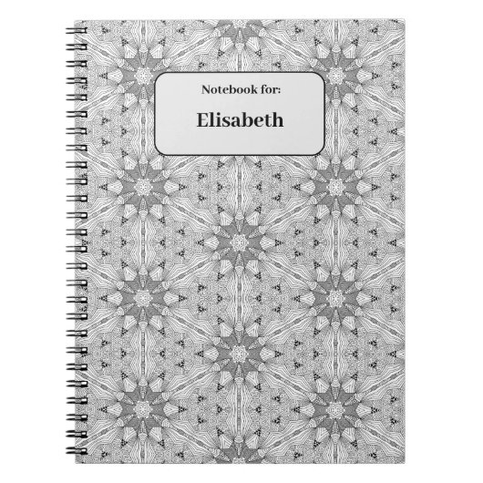 Carnet personnalisé motif transparent noir et blan (Devant)