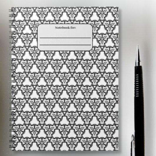 Carnet personnalisé motif transparent noir et blan