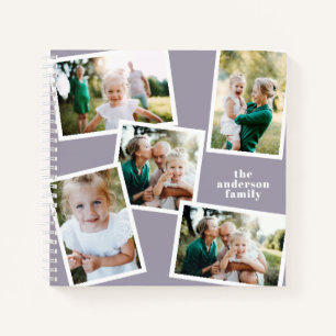 Carnet Personnalisé multi photo violet élégant moderne