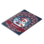 Carnet Personnalisé Noël mignon Kawaii Fox Dot Mandala (Côté gauche)