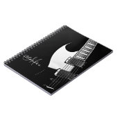 Carnet personnalisé noir et blanc de musique de (Côté gauche)
