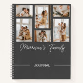 Carnet Personnalisé Nom Moderne tendance Script & Collage (Devant)