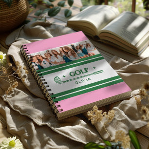 Carnet Personnalisé Nom rose et vert photo de l'amant de