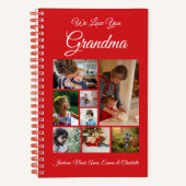 Carnet Personnalisé Nous Vous Aimons Grand-mère | Rouge 8 (Recto)
