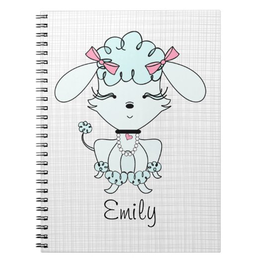 Carnet personnalisé par caniche bleu de bande (Devant)