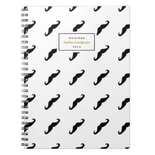 Carnet personnalisé par motif moderne de moustache